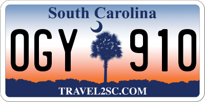 SC license plate OGY910