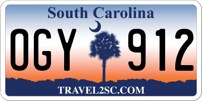 SC license plate OGY912