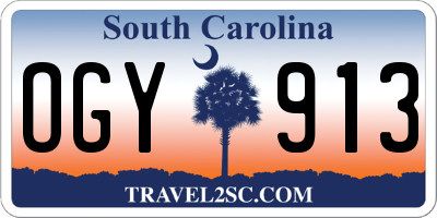 SC license plate OGY913