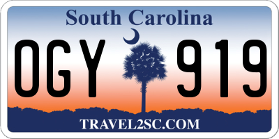 SC license plate OGY919