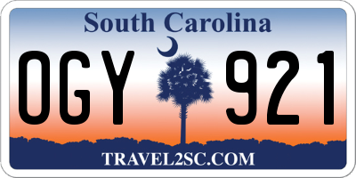 SC license plate OGY921