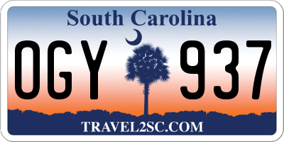 SC license plate OGY937