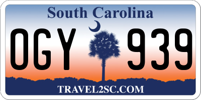 SC license plate OGY939