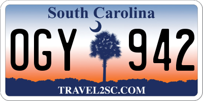 SC license plate OGY942