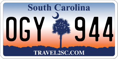 SC license plate OGY944