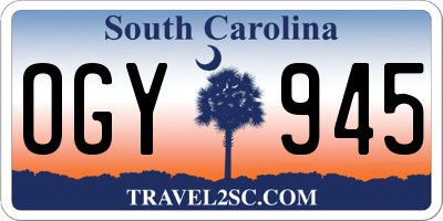 SC license plate OGY945