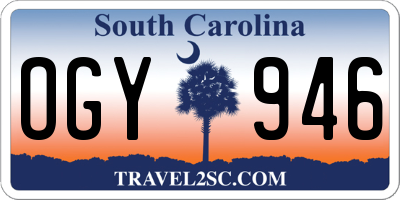 SC license plate OGY946
