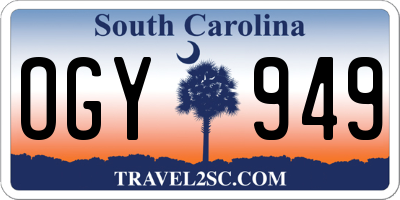 SC license plate OGY949