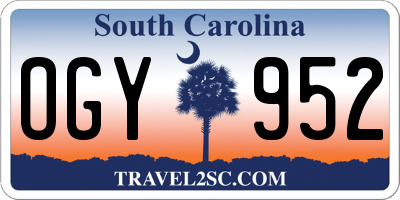 SC license plate OGY952
