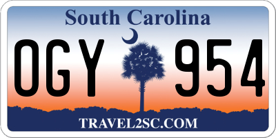SC license plate OGY954