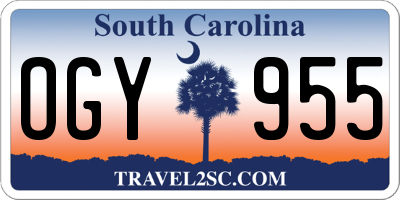 SC license plate OGY955