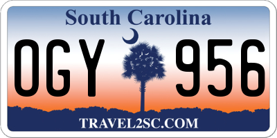 SC license plate OGY956