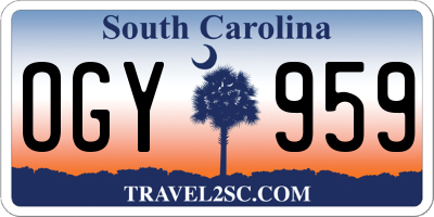SC license plate OGY959