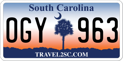 SC license plate OGY963