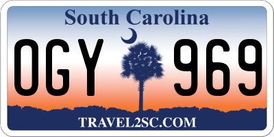 SC license plate OGY969