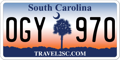 SC license plate OGY970
