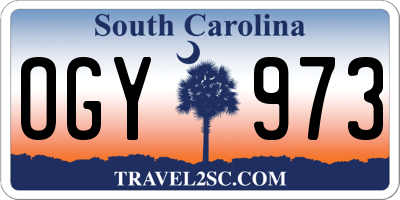 SC license plate OGY973