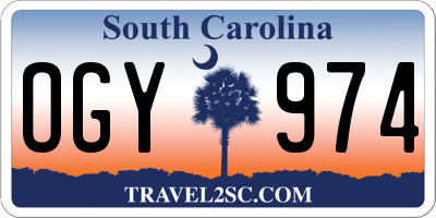 SC license plate OGY974