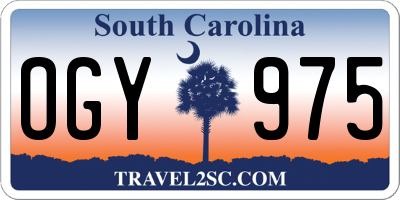 SC license plate OGY975