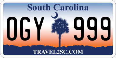 SC license plate OGY999