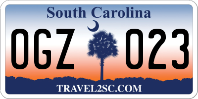 SC license plate OGZ023