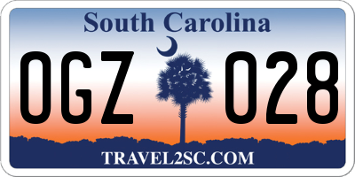 SC license plate OGZ028