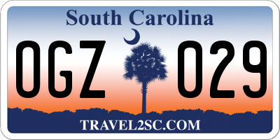 SC license plate OGZ029
