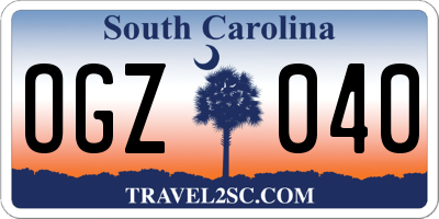 SC license plate OGZ040