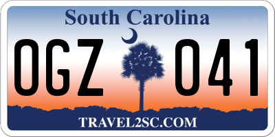 SC license plate OGZ041