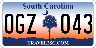 SC license plate OGZ043