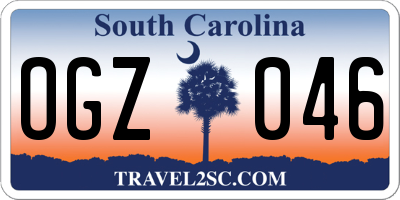 SC license plate OGZ046