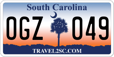SC license plate OGZ049