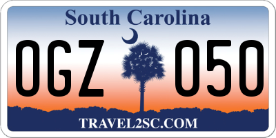 SC license plate OGZ050