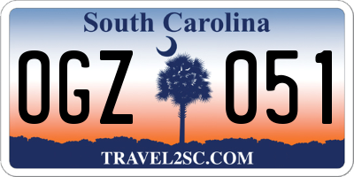 SC license plate OGZ051