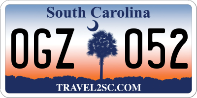 SC license plate OGZ052