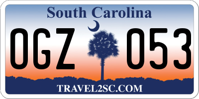 SC license plate OGZ053