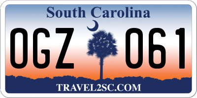 SC license plate OGZ061