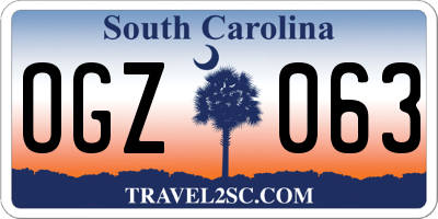 SC license plate OGZ063