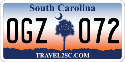 SC license plate OGZ072