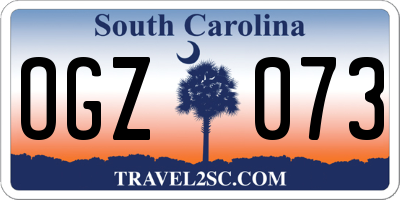 SC license plate OGZ073