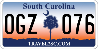 SC license plate OGZ076