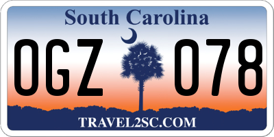 SC license plate OGZ078
