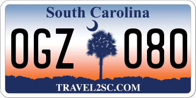 SC license plate OGZ080