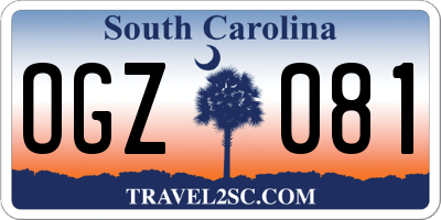 SC license plate OGZ081