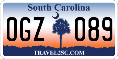 SC license plate OGZ089
