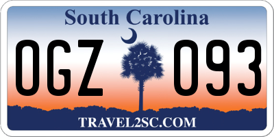 SC license plate OGZ093