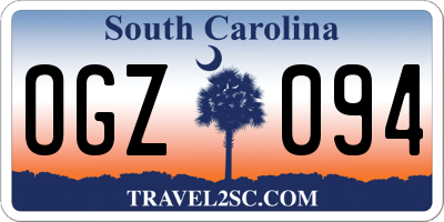 SC license plate OGZ094