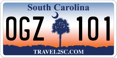 SC license plate OGZ101