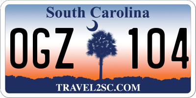 SC license plate OGZ104