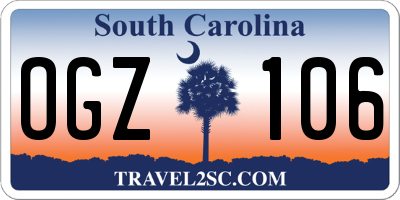 SC license plate OGZ106